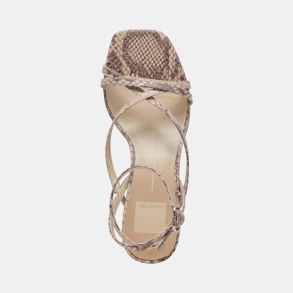 Dolce Vita Zamal Heels Sand Snake Embossed