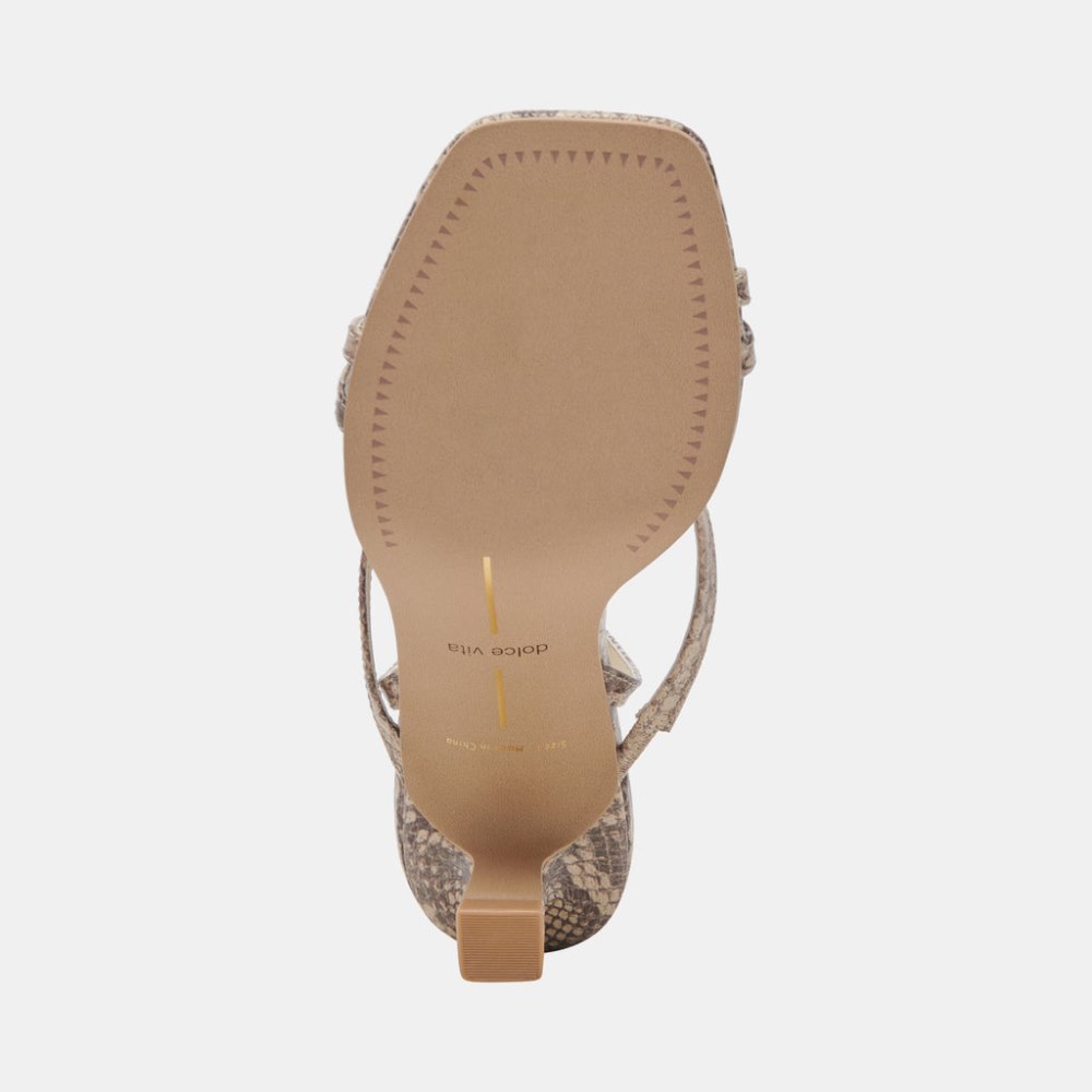 Dolce Vita Zamal Heels Sand Snake Embossed