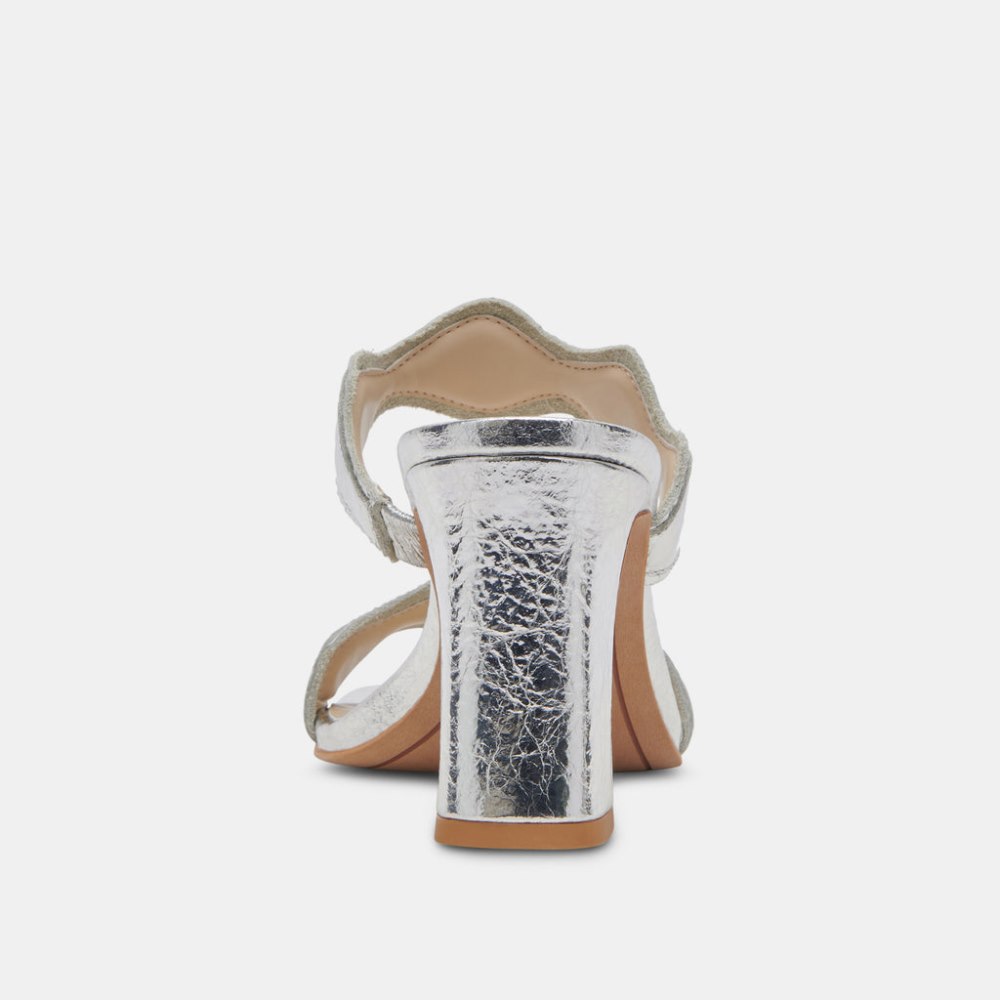 Dolce Vita Ilva Heels Silver Distressed Leather