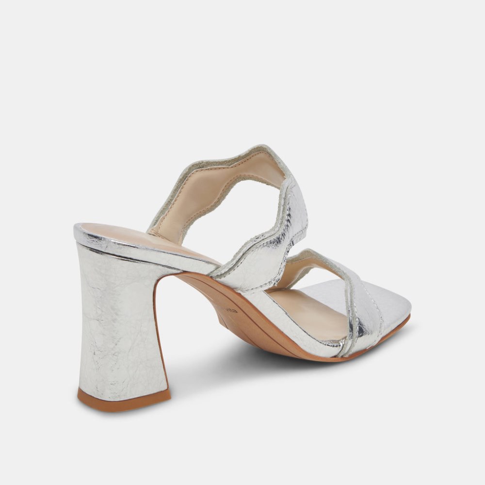 Dolce Vita Ilva Heels Silver Distressed Leather