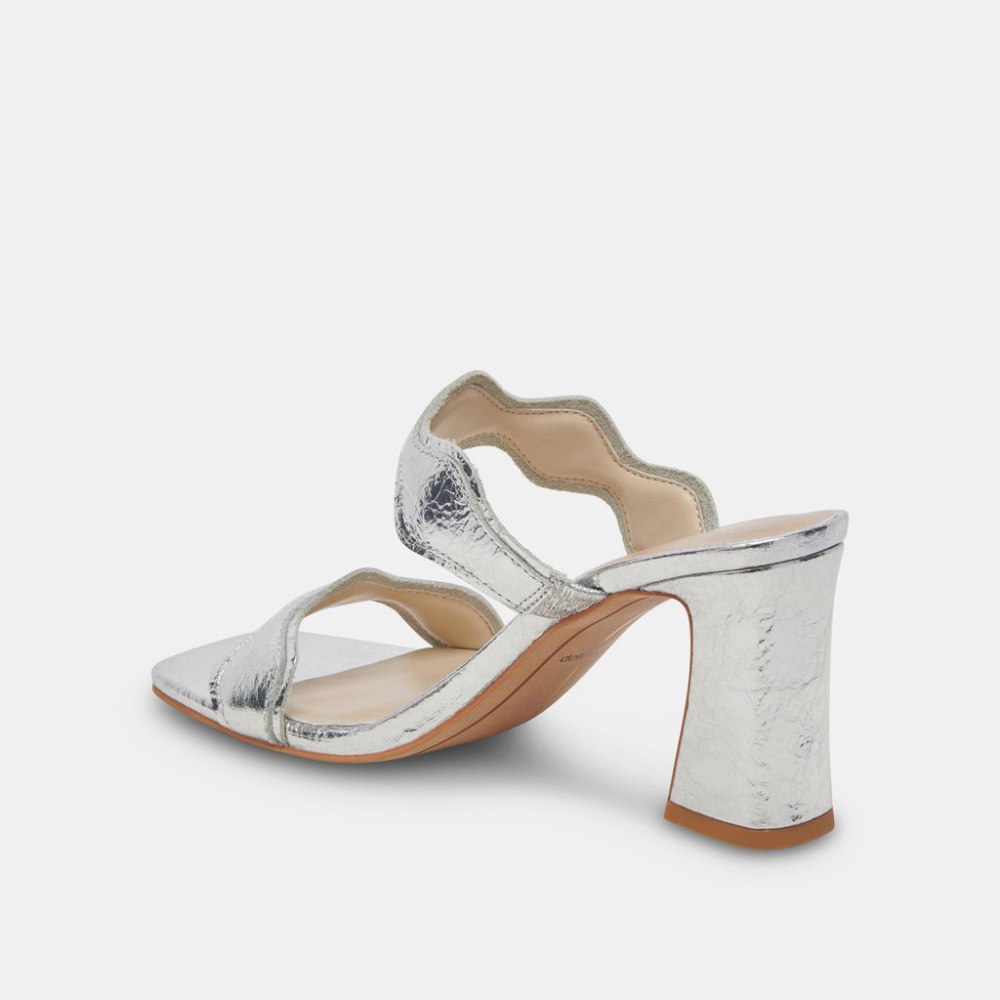 Dolce Vita Ilva Heels Silver Distressed Leather