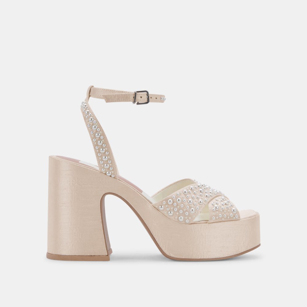 Dolce Vita Wessi Pearl Heels Vanilla Pearls