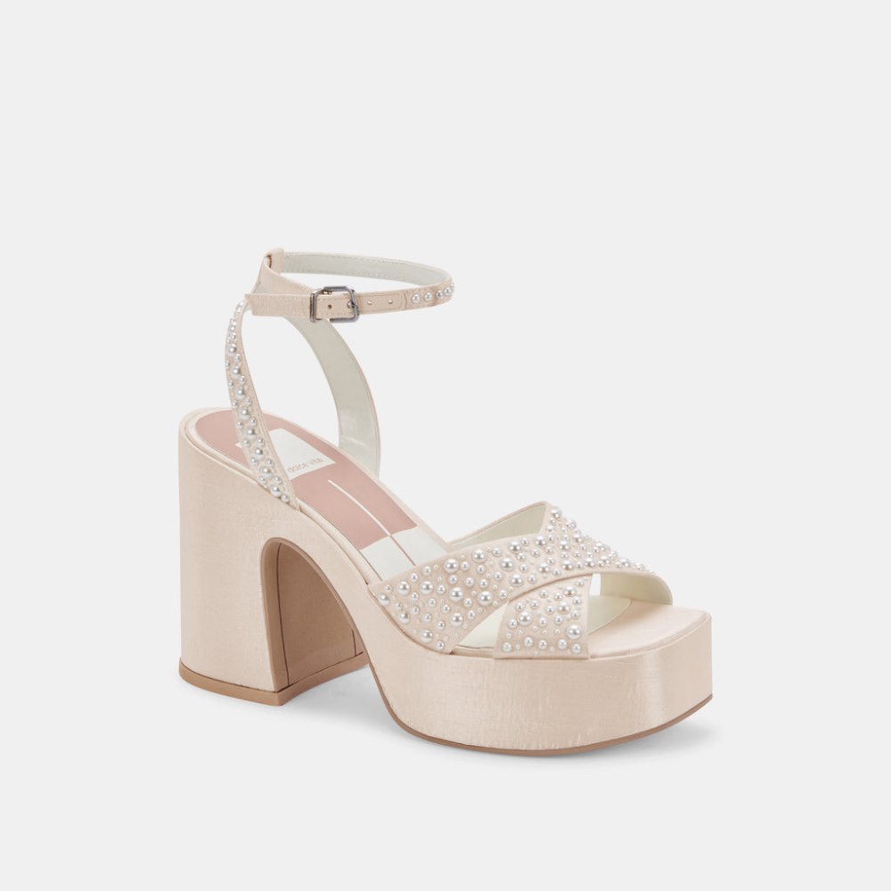 Dolce Vita Wessi Pearl Heels Vanilla Pearls