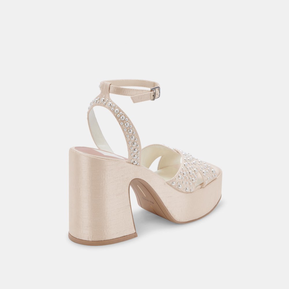 Dolce Vita Wessi Pearl Heels Vanilla Pearls