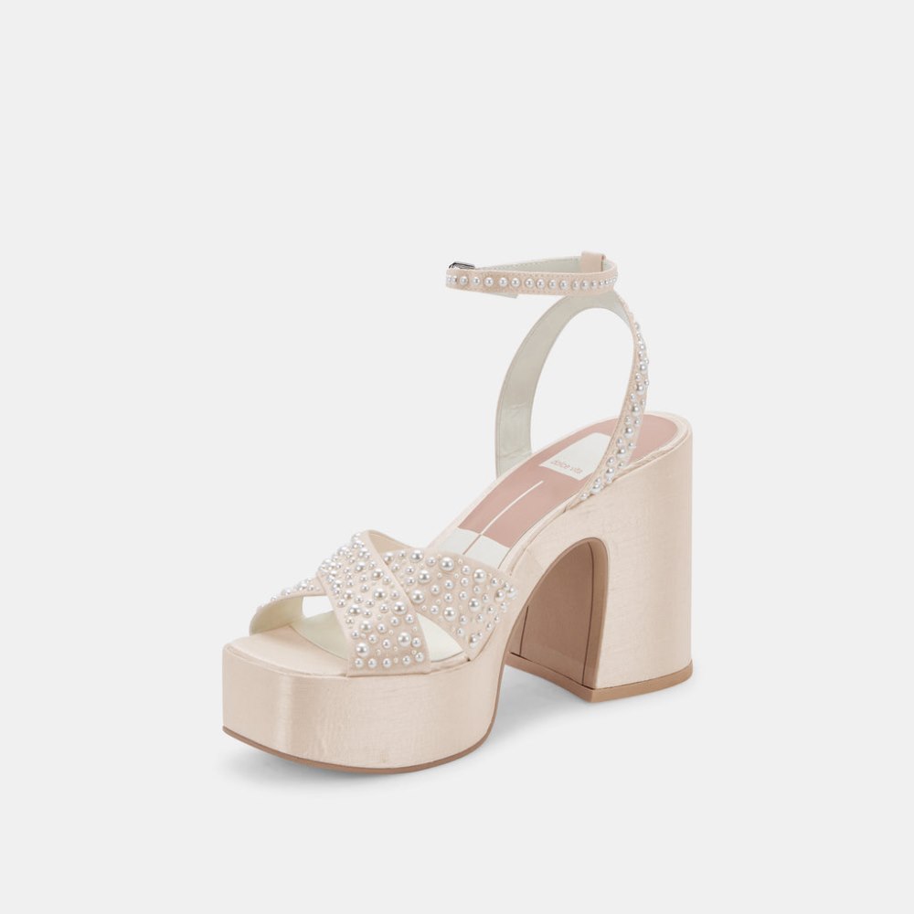 Dolce Vita Wessi Pearl Heels Vanilla Pearls