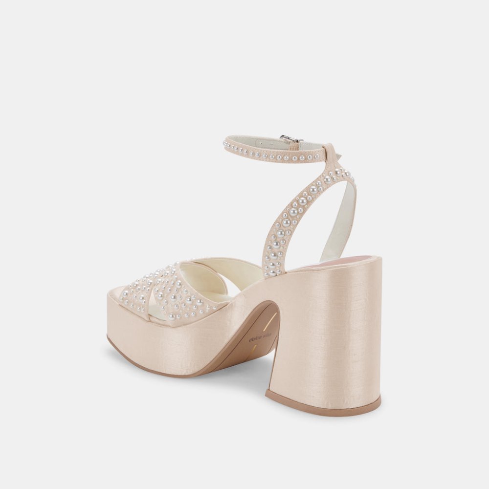 Dolce Vita Wessi Pearl Heels Vanilla Pearls
