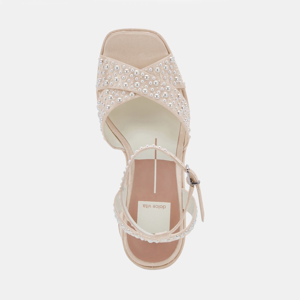 Dolce Vita Wessi Pearl Heels Vanilla Pearls