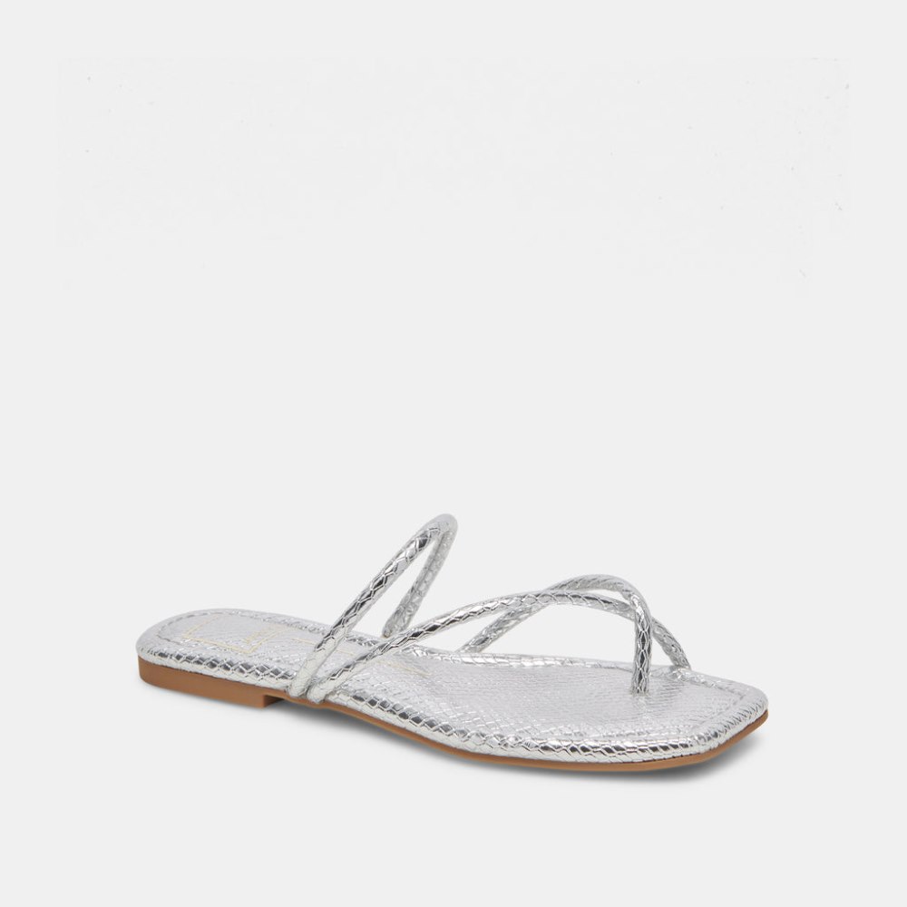 Dolce Vita Leanna Sandals Silver Embossed Stella