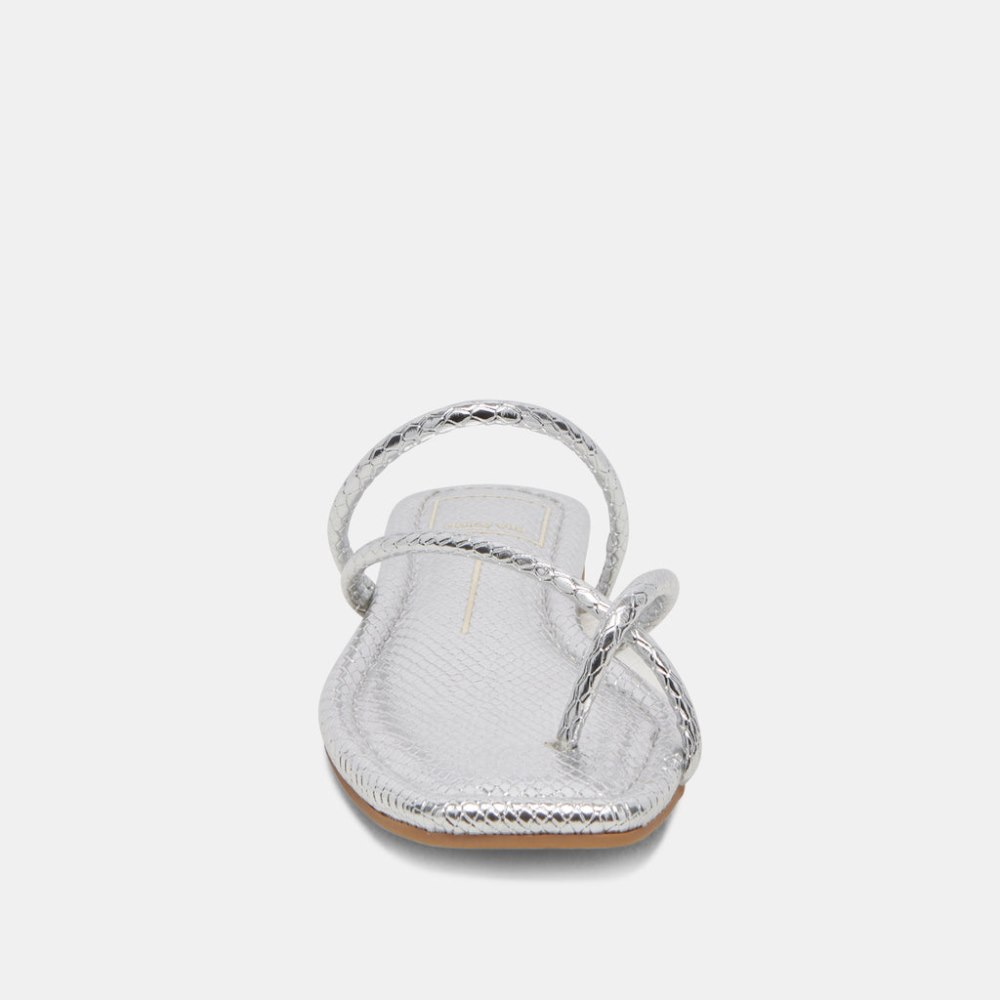 Dolce Vita Leanna Sandals Silver Embossed Stella