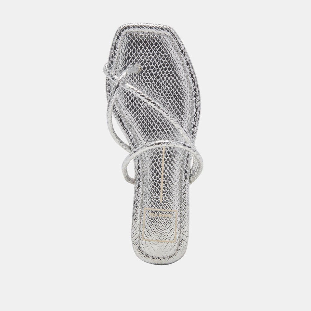 Dolce Vita Leanna Sandals Silver Embossed Stella
