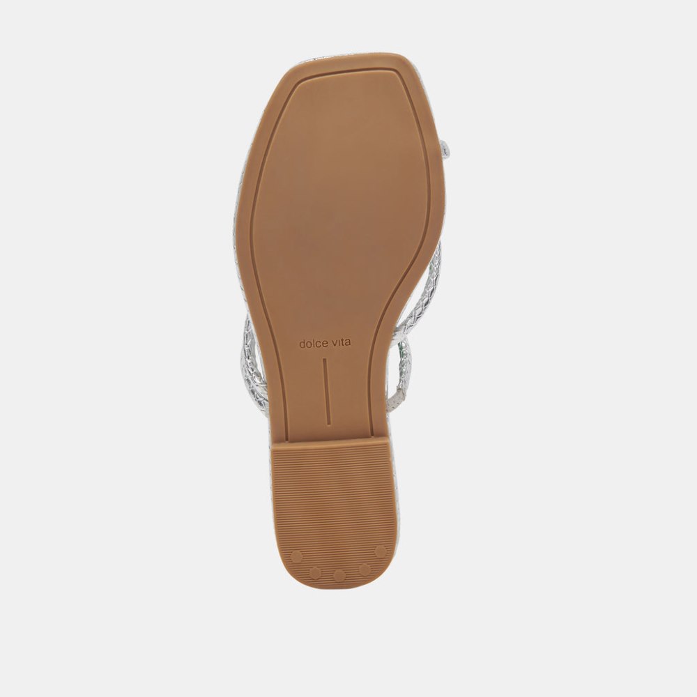 Dolce Vita Leanna Sandals Silver Embossed Stella