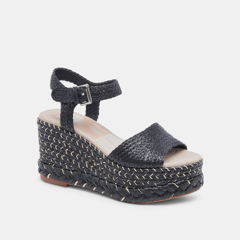 Dolce Vita Tiago Wedges Black Raffia