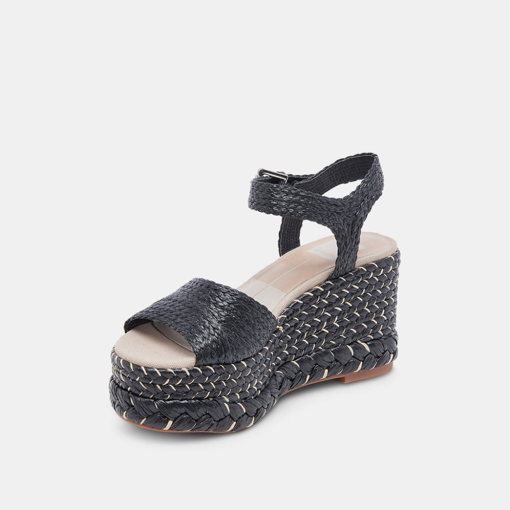 Dolce Vita Tiago Wedges Black Raffia