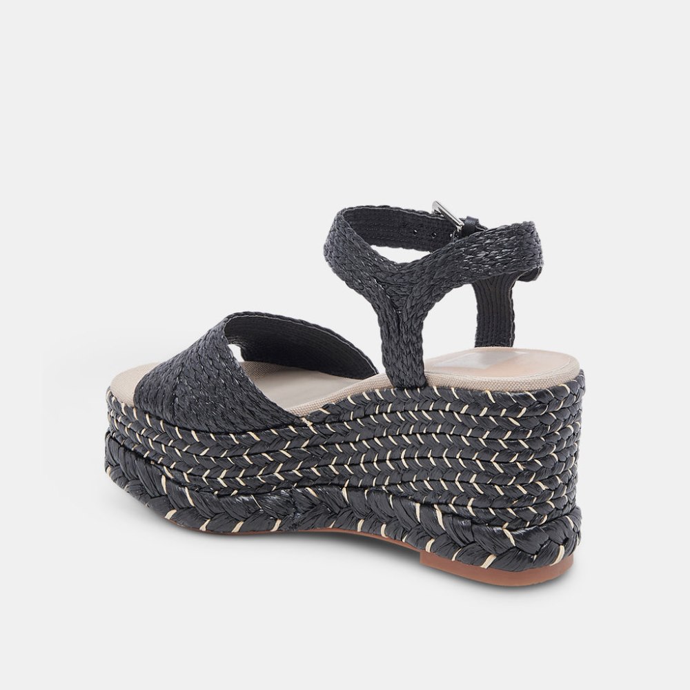 Dolce Vita Tiago Wedges Black Raffia