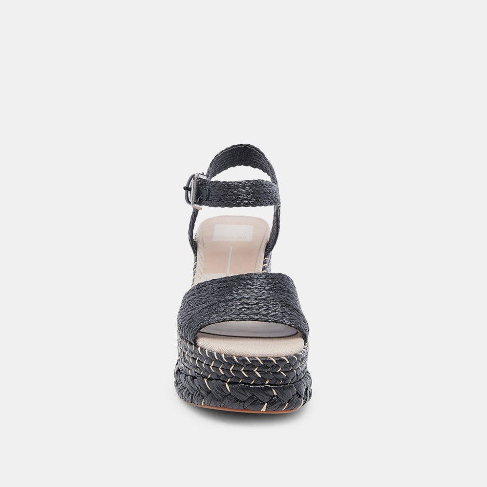 Dolce Vita Tiago Wedges Black Raffia