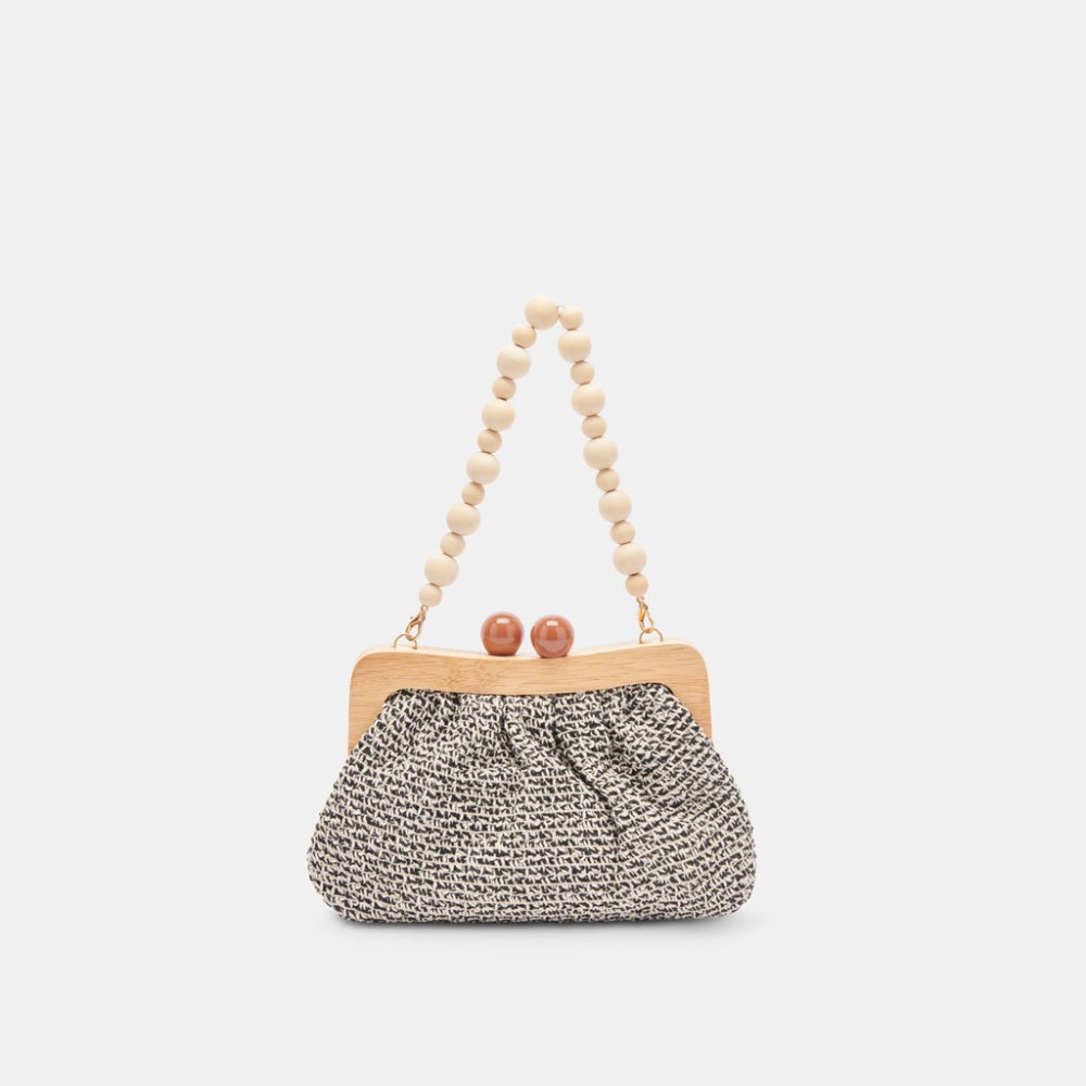 Dolce Vita Randy Clutch Black White Knit