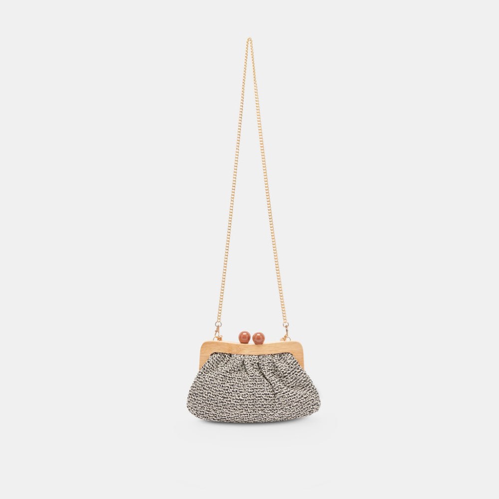 Dolce Vita Randy Clutch Black White Knit