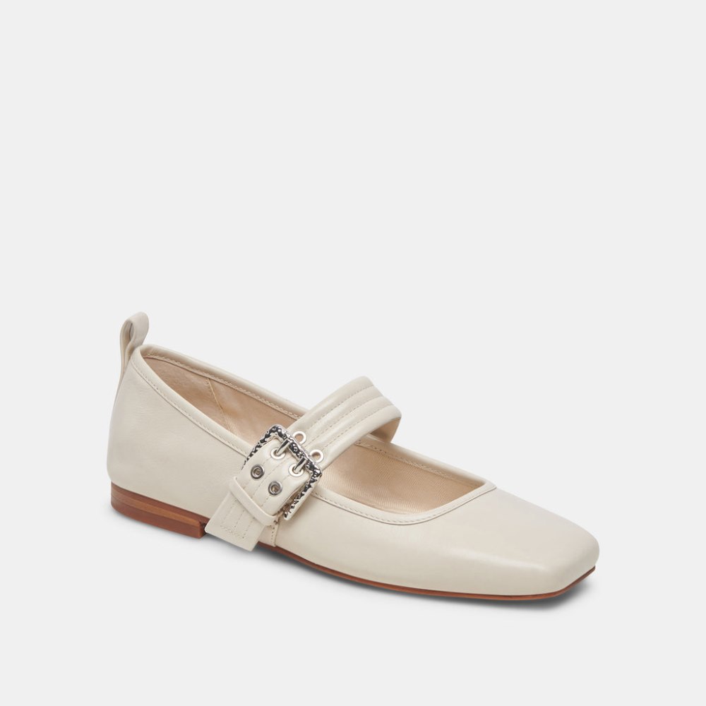Dolce Vita Arora Ballet Flats Ivory Crinkle Patent
