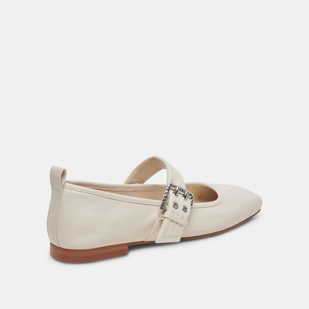 Dolce Vita Arora Ballet Flats Ivory Crinkle Patent