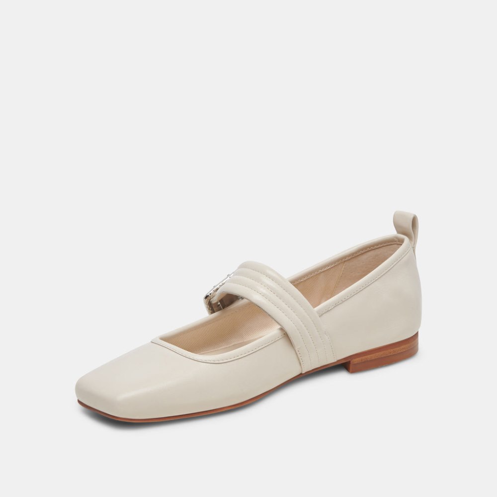 Dolce Vita Arora Ballet Flats Ivory Crinkle Patent