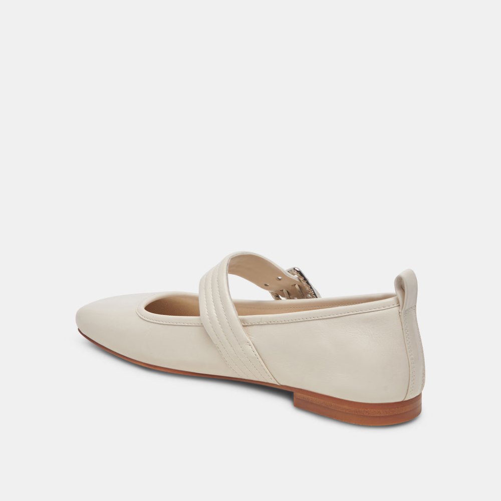 Dolce Vita Arora Ballet Flats Ivory Crinkle Patent