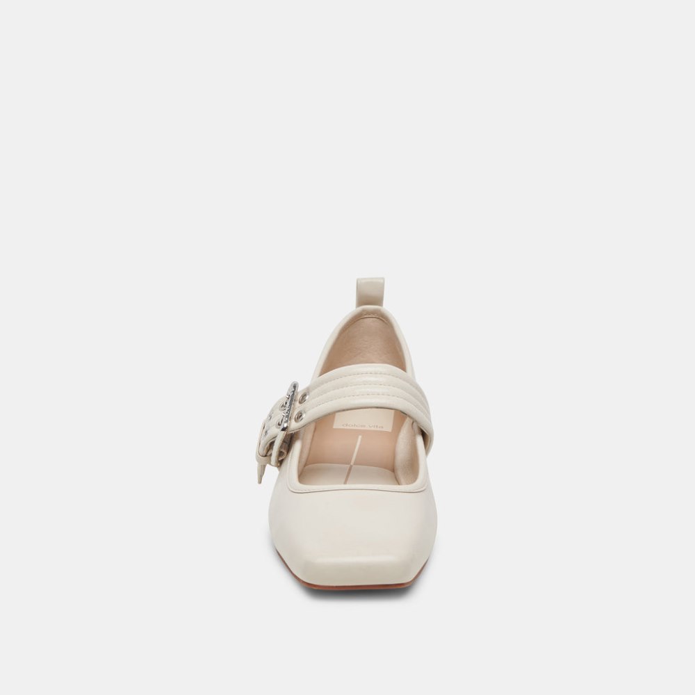 Dolce Vita Arora Ballet Flats Ivory Crinkle Patent