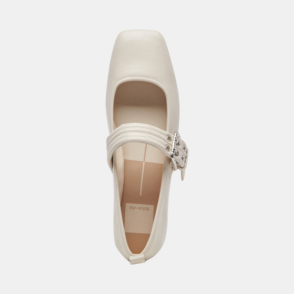 Dolce Vita Arora Ballet Flats Ivory Crinkle Patent