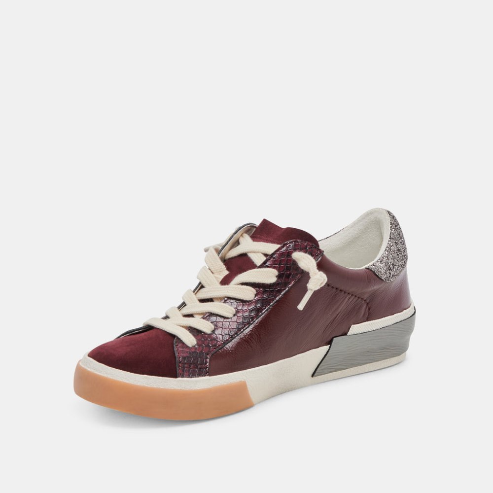 Dolce Vita Zina Sneakers Burgundy Crinkle Patent