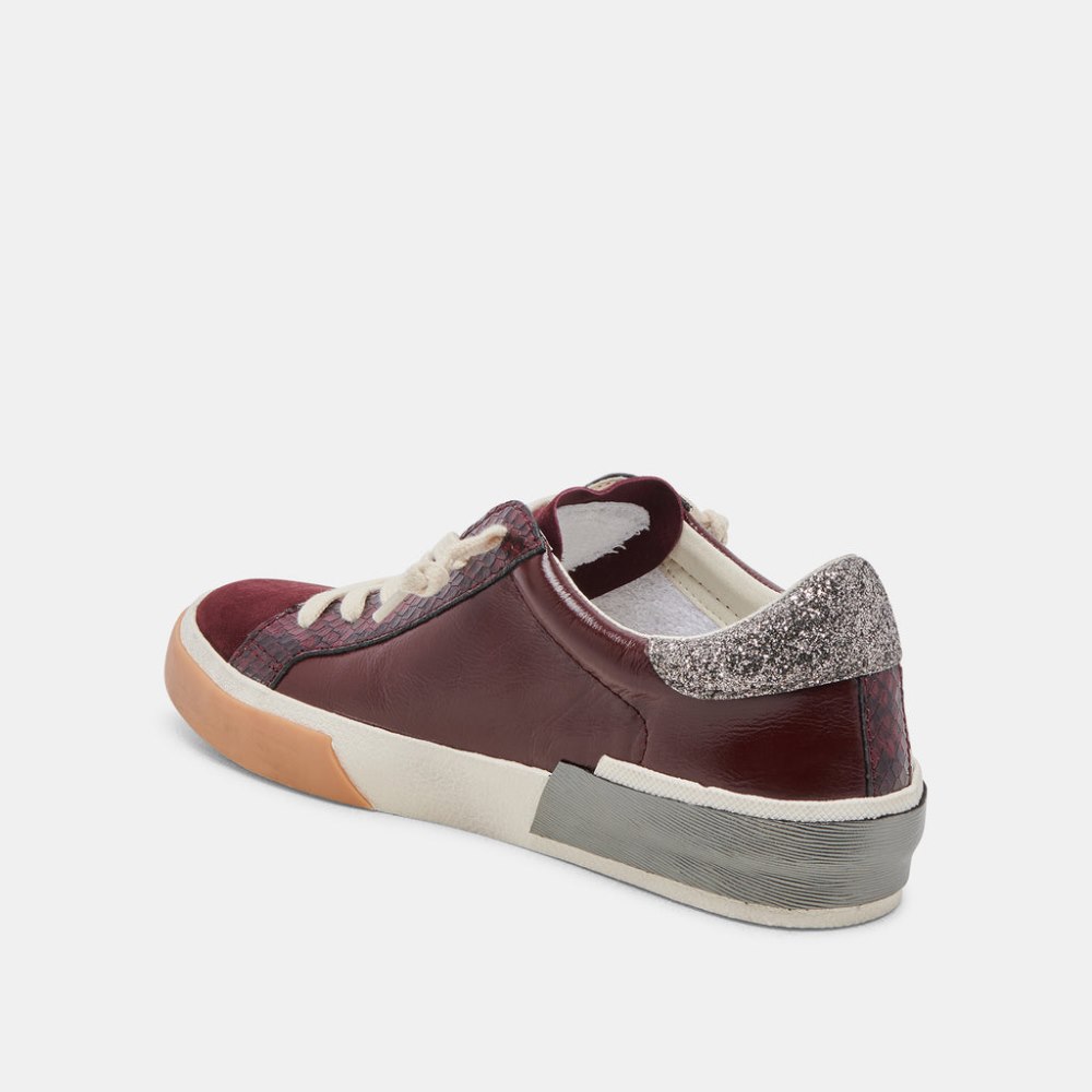 Dolce Vita Zina Sneakers Burgundy Crinkle Patent