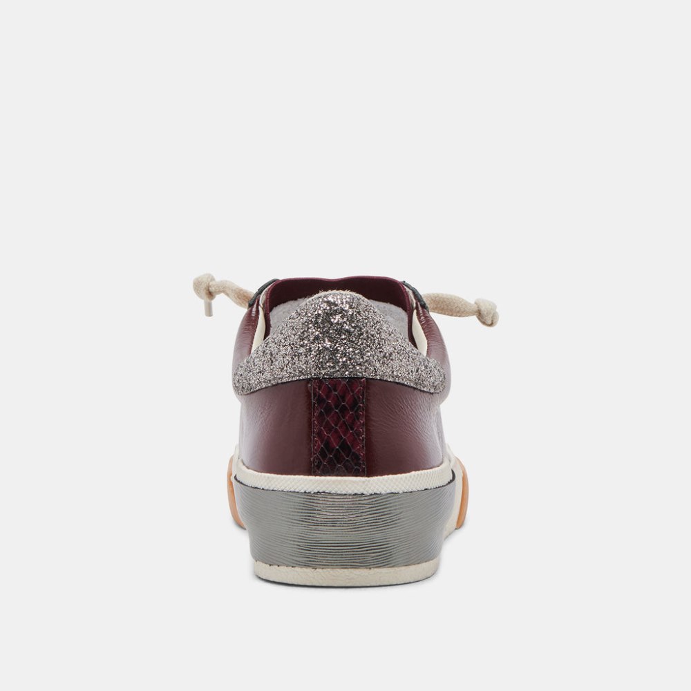Dolce Vita Zina Sneakers Burgundy Crinkle Patent