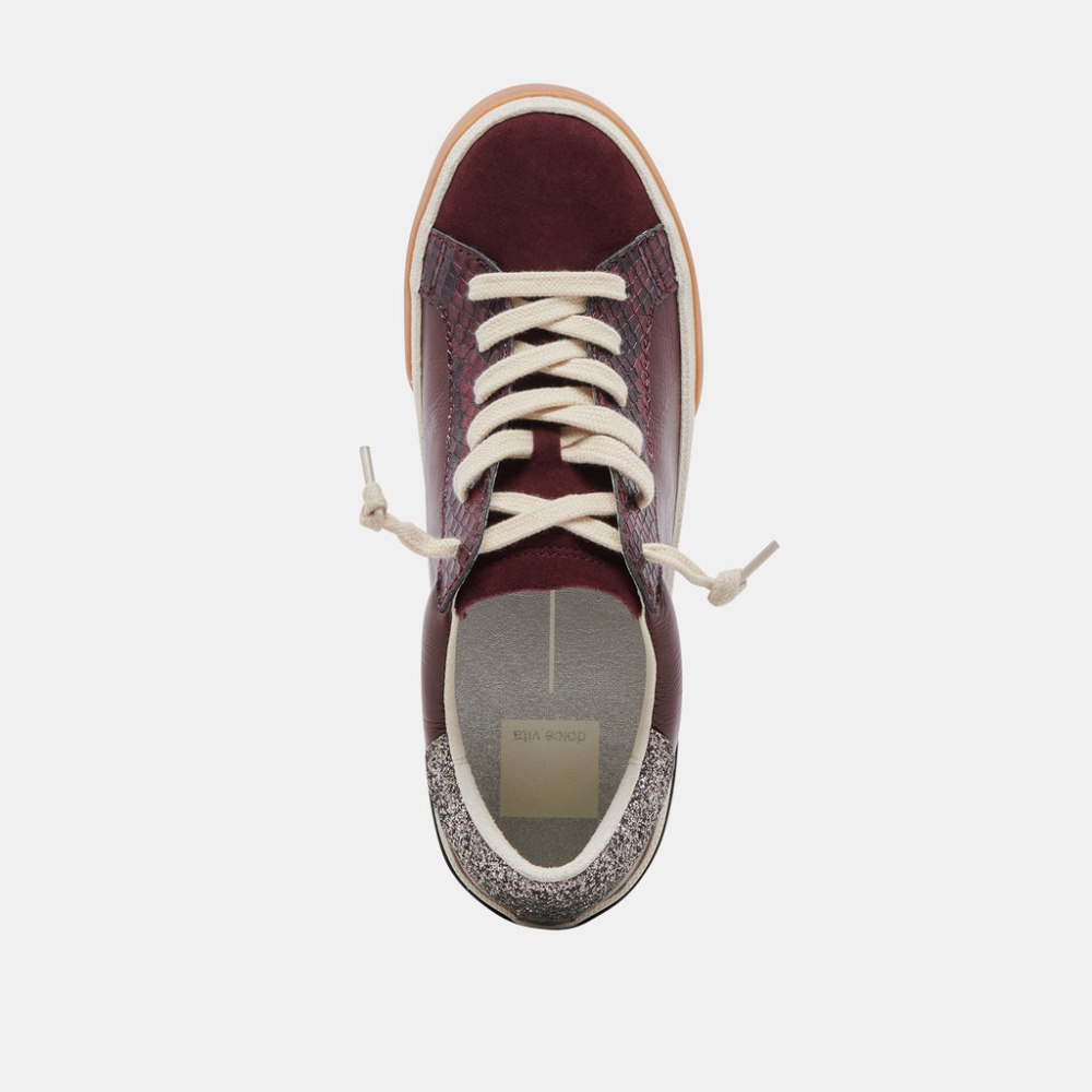 Dolce Vita Zina Sneakers Burgundy Crinkle Patent
