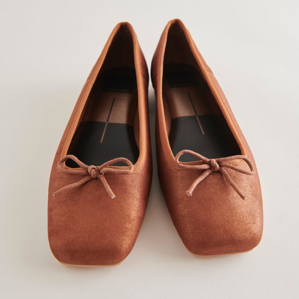 Dolce Vita Anisa Ballet Flats Copper Metallic Suede