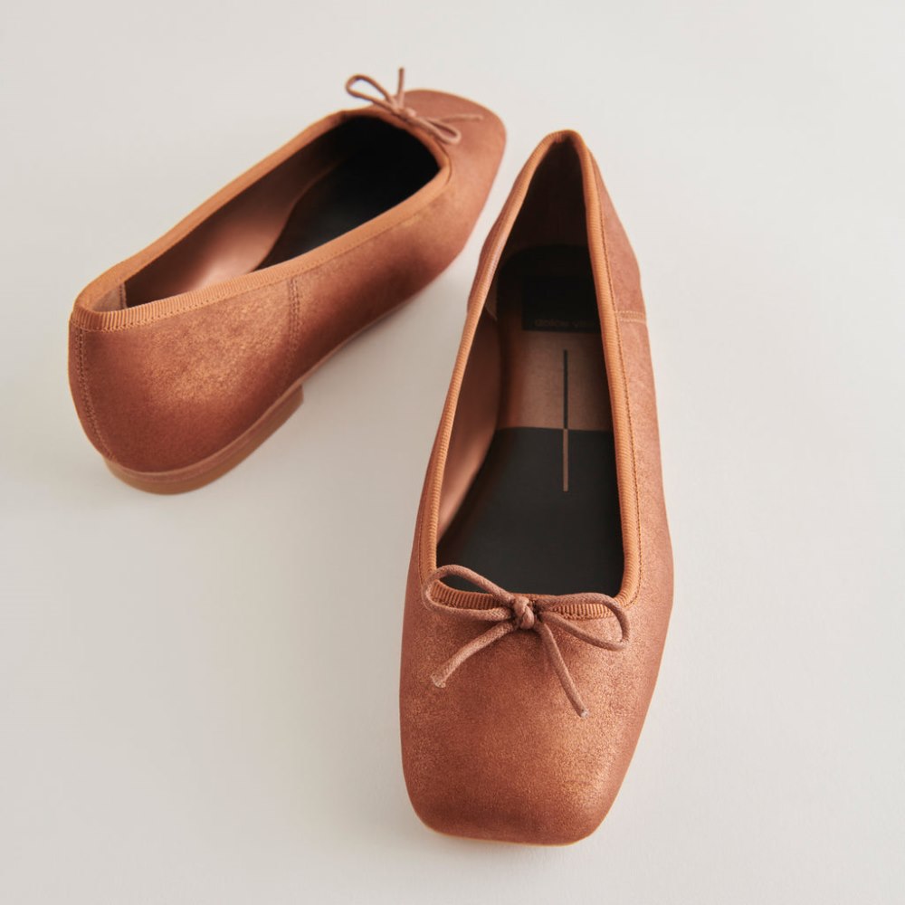 Dolce Vita Anisa Ballet Flats Copper Metallic Suede