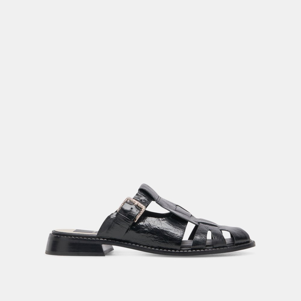 Dolce Vita Hippie Flats Midnight Crinkle Patent