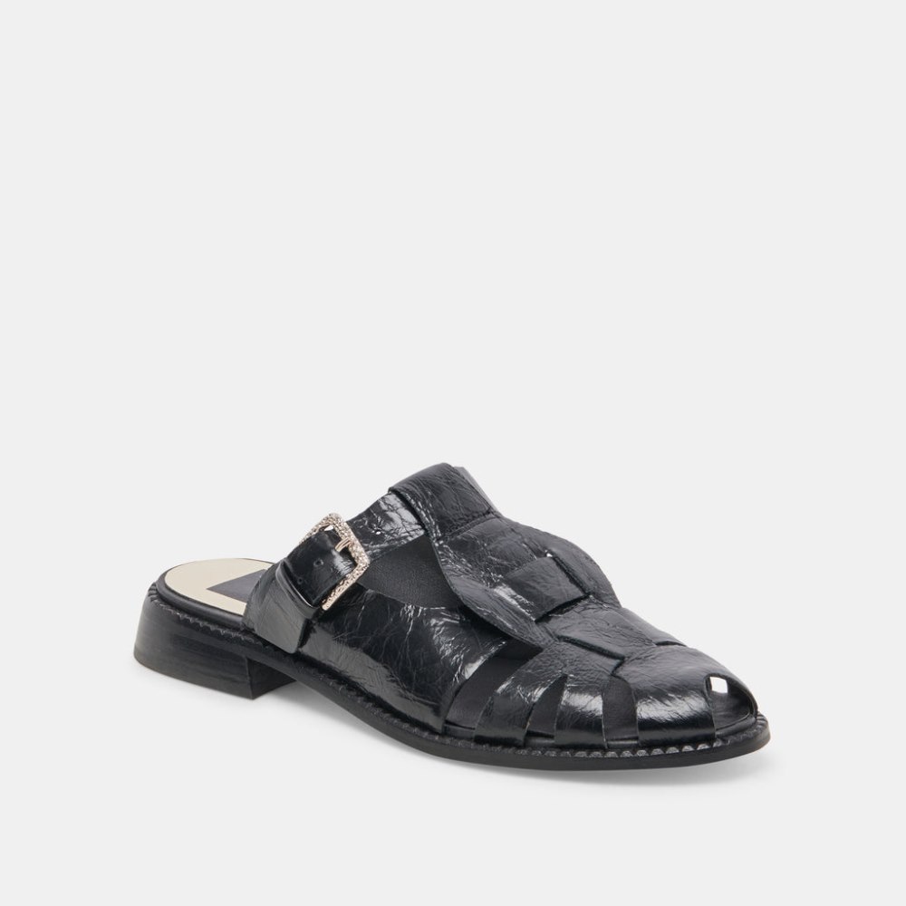Dolce Vita Hippie Flats Midnight Crinkle Patent