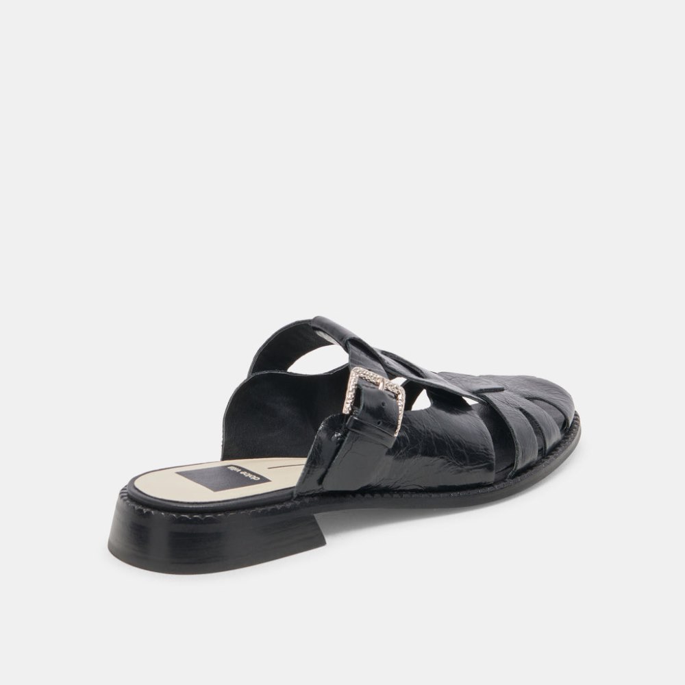 Dolce Vita Hippie Flats Midnight Crinkle Patent