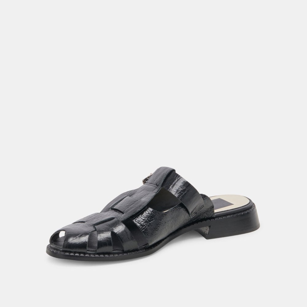 Dolce Vita Hippie Flats Midnight Crinkle Patent