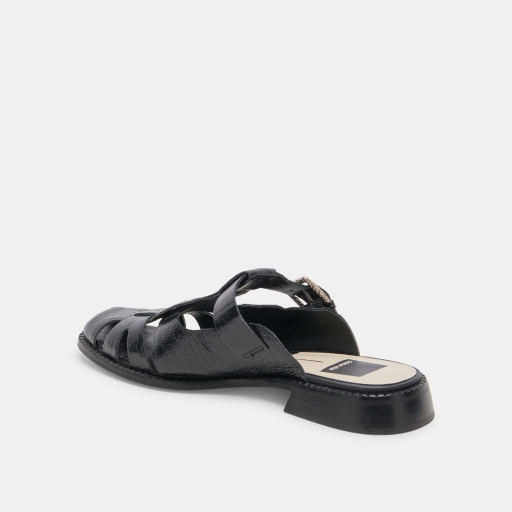 Dolce Vita Hippie Flats Midnight Crinkle Patent