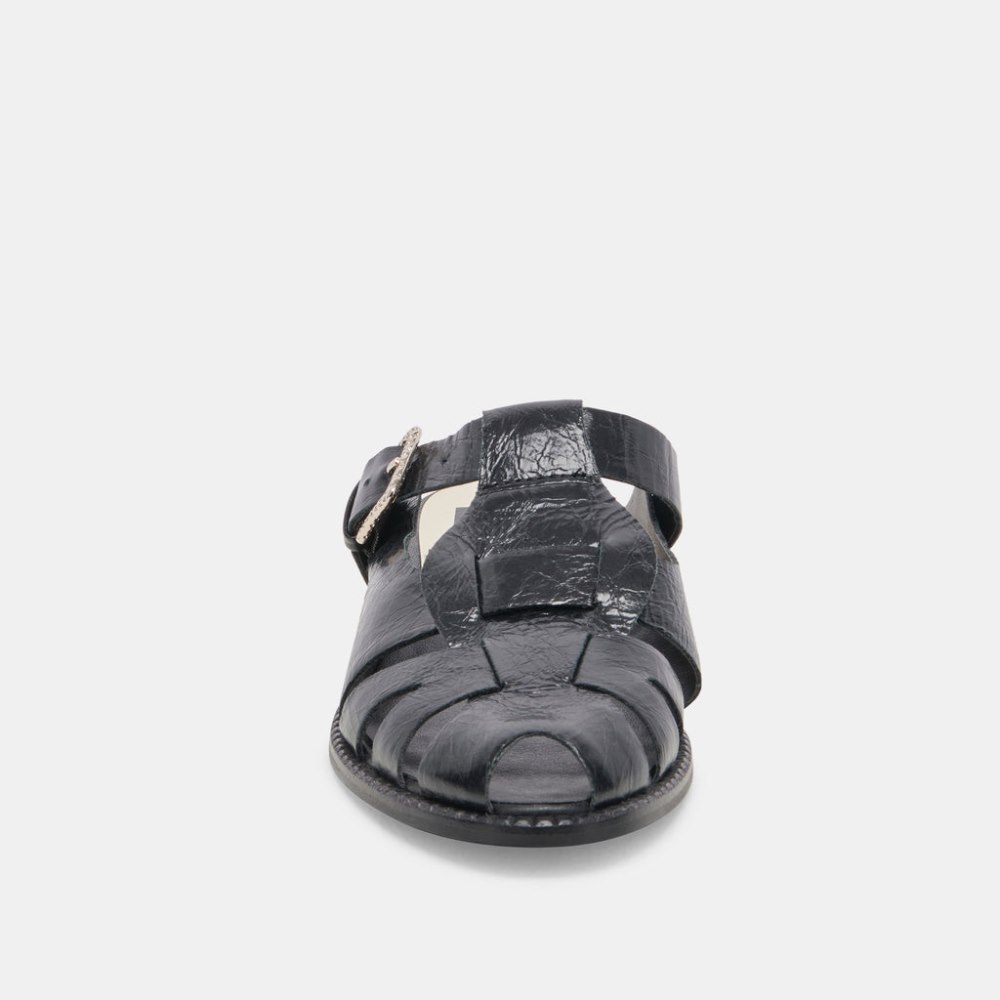 Dolce Vita Hippie Flats Midnight Crinkle Patent