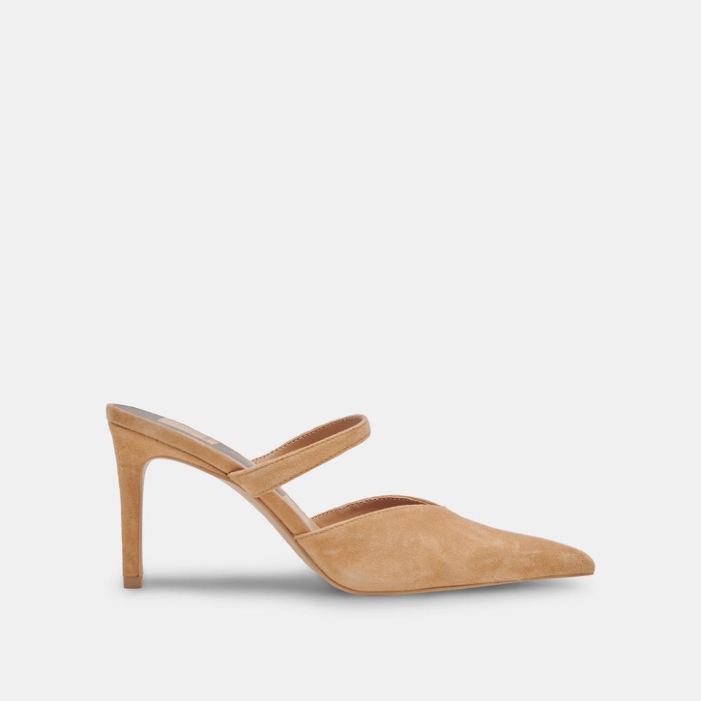 Dolce Vita Kanika Wide Heels Tan Suede