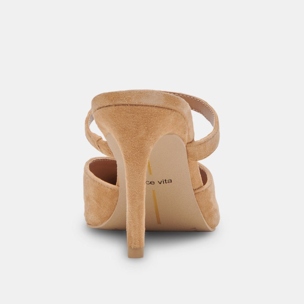 Dolce Vita Kanika Wide Heels Tan Suede