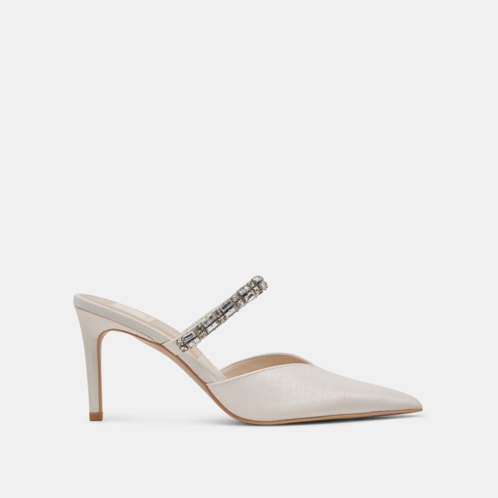 Dolce Vita Kanika Rhinestone Heels Off White Rhinestone