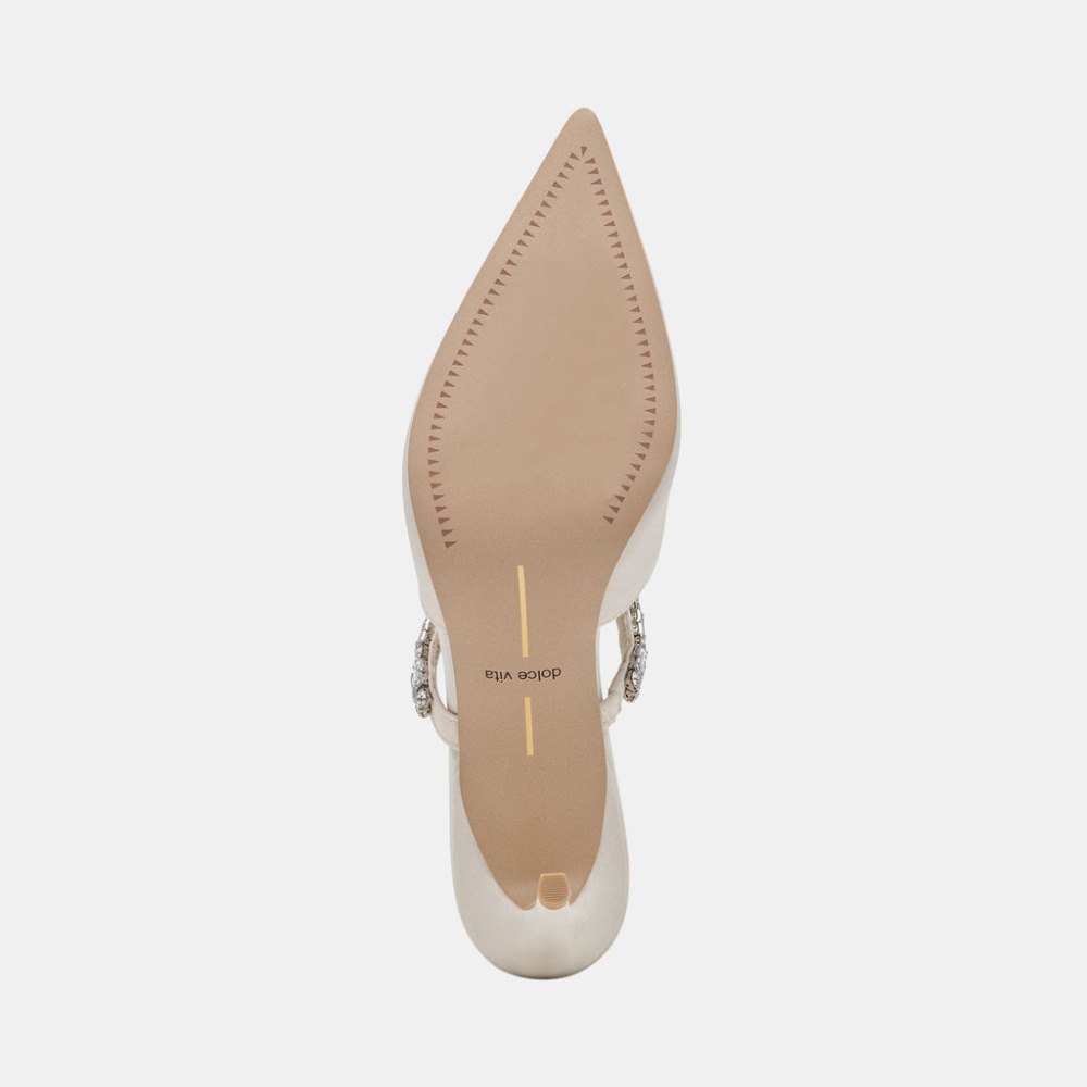 Dolce Vita Kanika Rhinestone Heels Off White Rhinestone