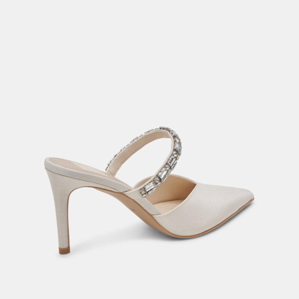 Dolce Vita Kanika Rhinestone Heels Off White Rhinestone