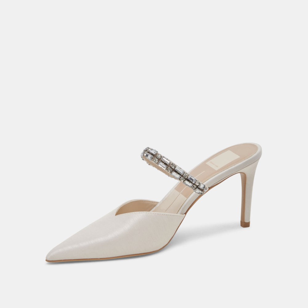 Dolce Vita Kanika Rhinestone Heels Off White Rhinestone