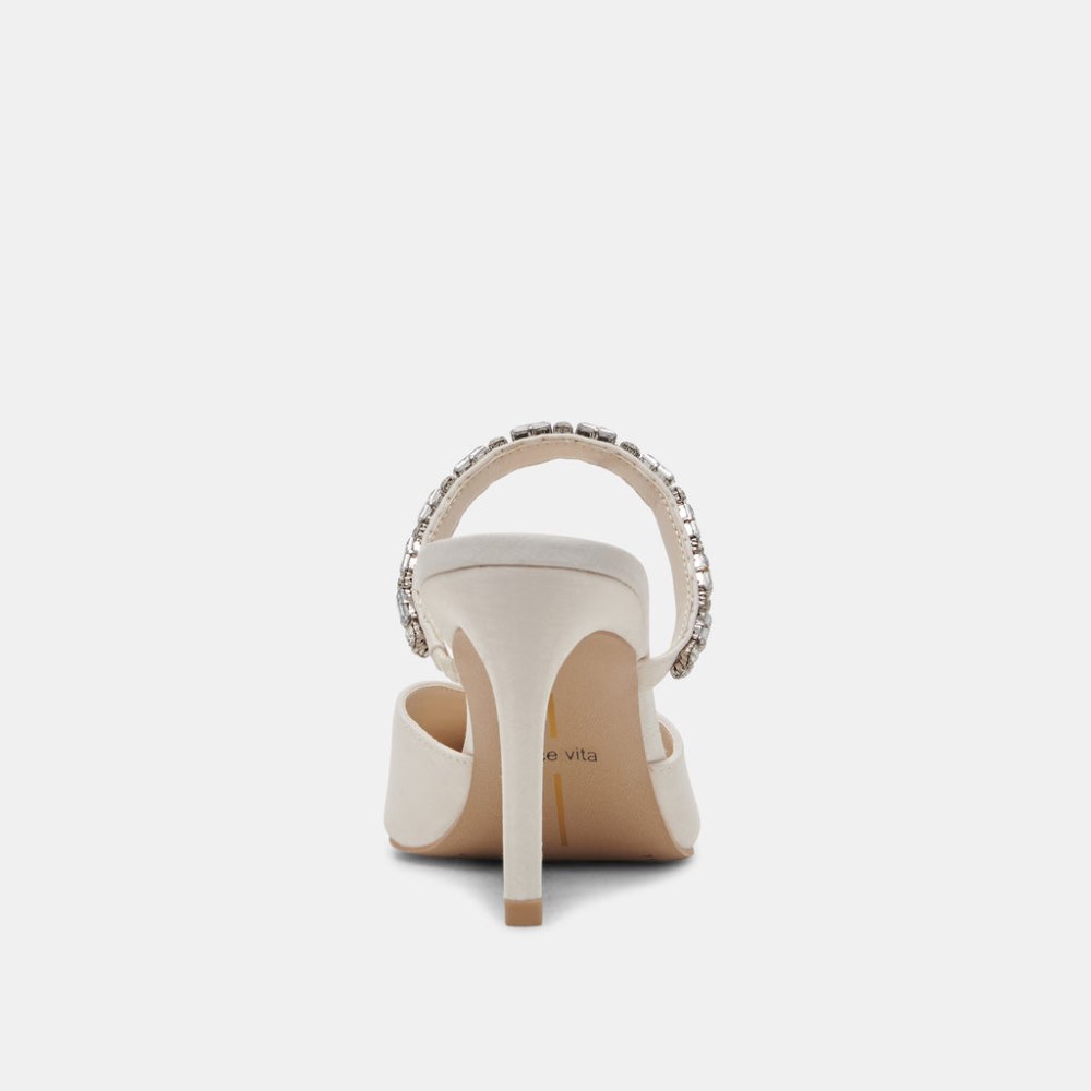Dolce Vita Kanika Rhinestone Heels Off White Rhinestone