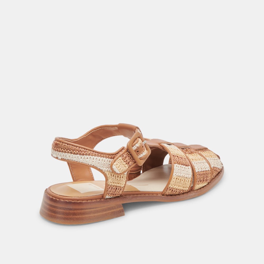 Dolce Vita Holis Sandals Tan Multi Raffia