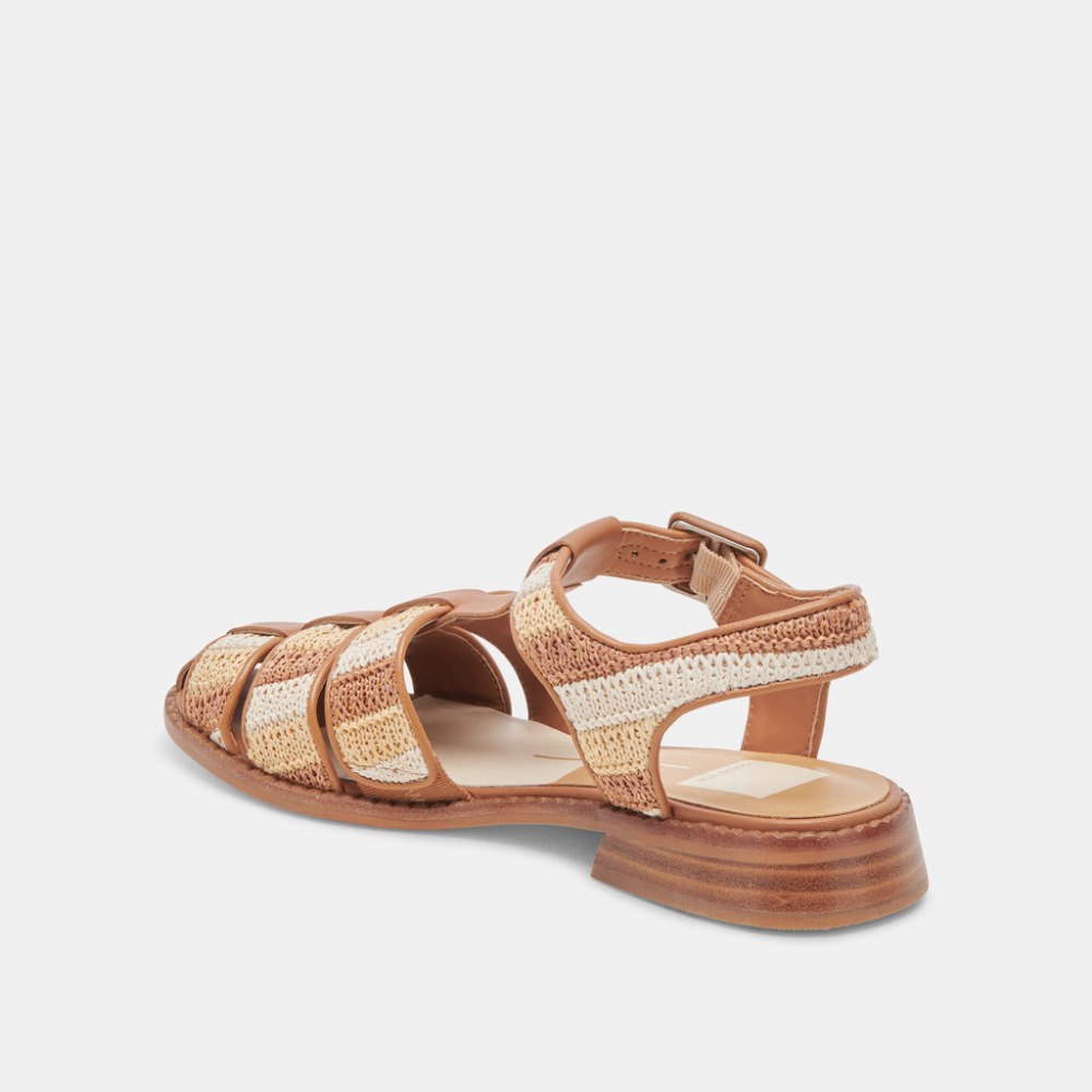 Dolce Vita Holis Sandals Tan Multi Raffia