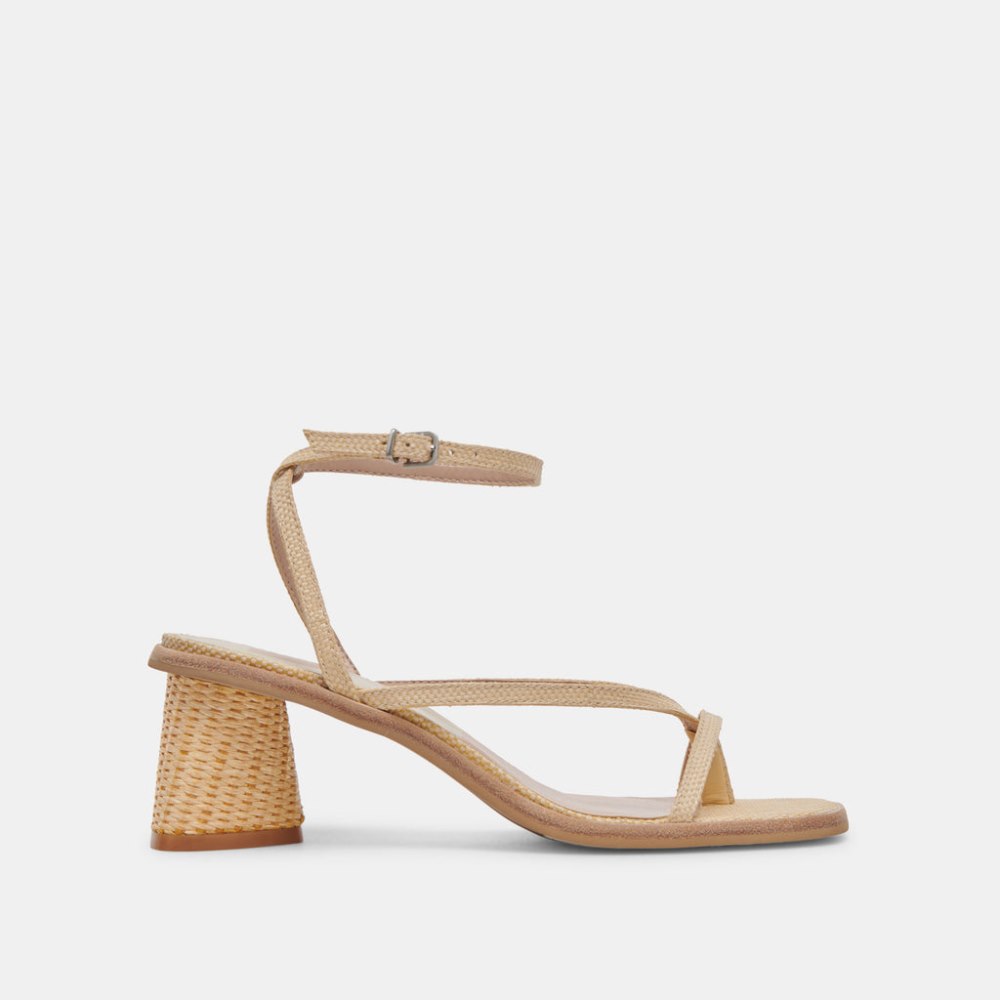 Dolce Vita Banita Wide Sandals Lt Natural Raffia