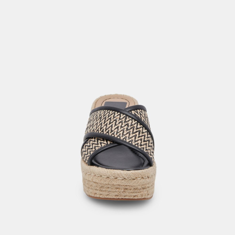 Dolce Vita Eldora Heels White Black Raffia